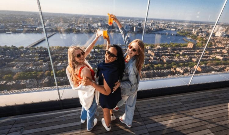 Guests experiencing View Boston from the observation deck.